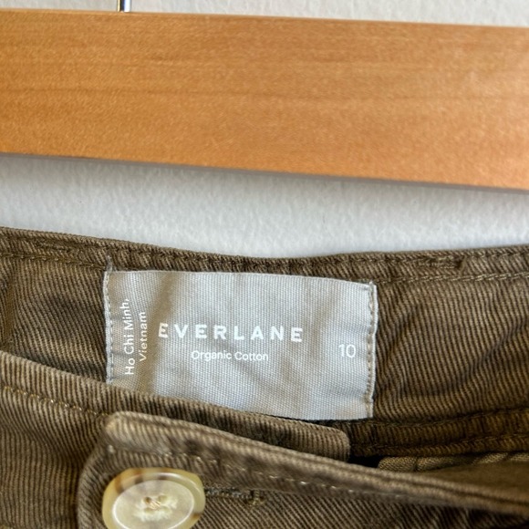 Everlane The Organic Beech Green Straight Leg Pants Women's NWT Size 10 - Picture 3 of 8